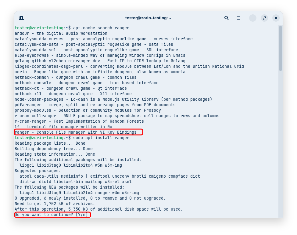 Terminal Confirmation